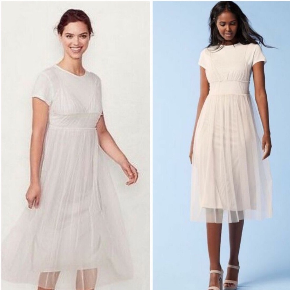 Lauren Conrad Tea Room Tulle Dress Gray Morn